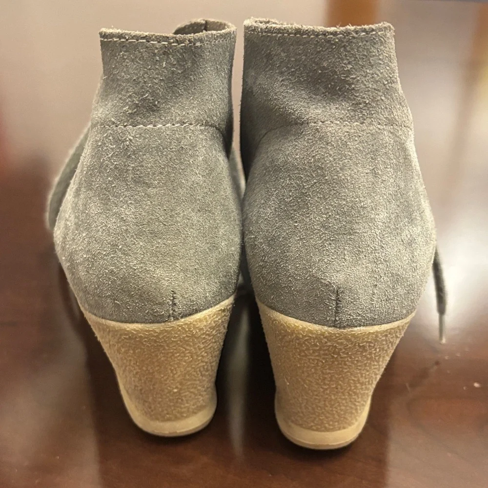 Jcrew Grey Suede Women's Wedge Booties Sz 8